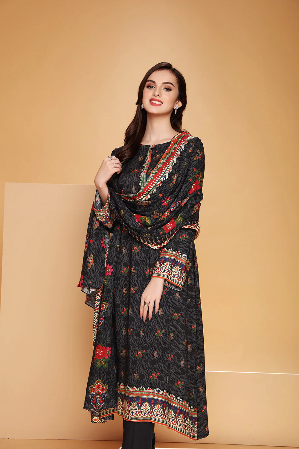 Nishat 3pc Printed Khaddar